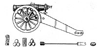 Полупудовый единорог (20-фунтовая гаубица), один из образцов новых артиллерийских систем, разработан-ных Даниловым и Мартыновым.