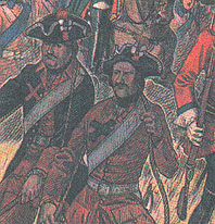 Мушкетеры при полковых артиллерийских командах в дивизии Фермора 1756-1763