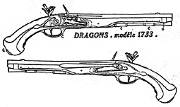 Пистолет. Модель 1733 г. Следующая Модель была введена в 1763 г.