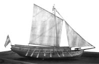 Модель получайки (судно длиной ок. 10 м) - Model of Halb-Tcsaika riverboat (Army Museum, Vienna)