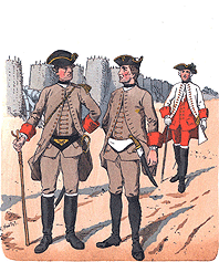 Артиллеристы и инженер-офицер - 1762 - Deutsche Artillerie-Corps, Ingenieur-Offizier
