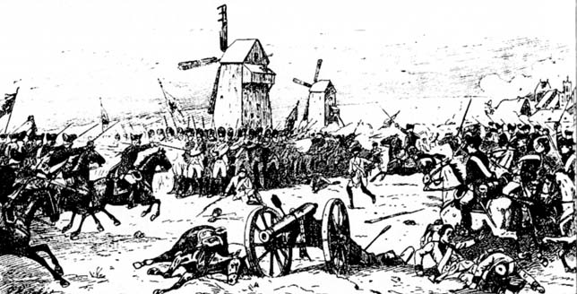 Атака прусской кавалерии при Лейтене, 1757 г.