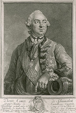 Генерал-фельдцейхмейстер П. И. Шувалов. Гравюра Г.Ф. Шмидта. 1760 г.